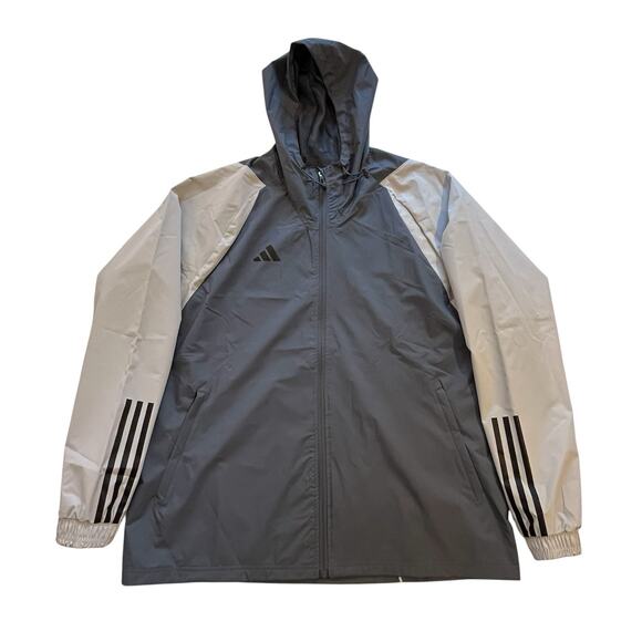 NWT $100 Adidas Tiro 23 Competition All-Weather Jacket Soccer Onix Grey Men's XL - Picture 4 of 14
